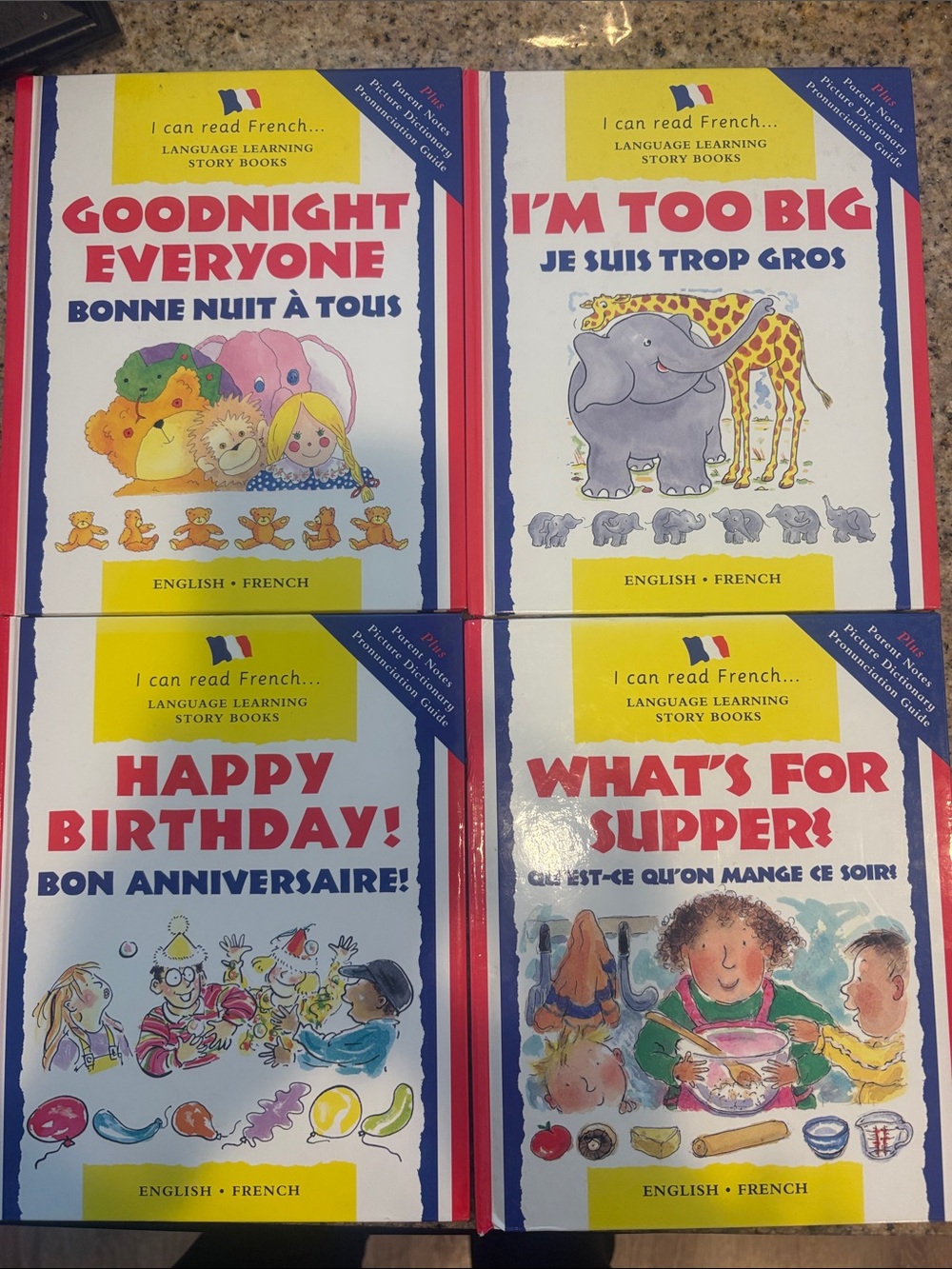 I Can Read French: Bilingual Kids Story Book Set - English/French (Blue/Red)